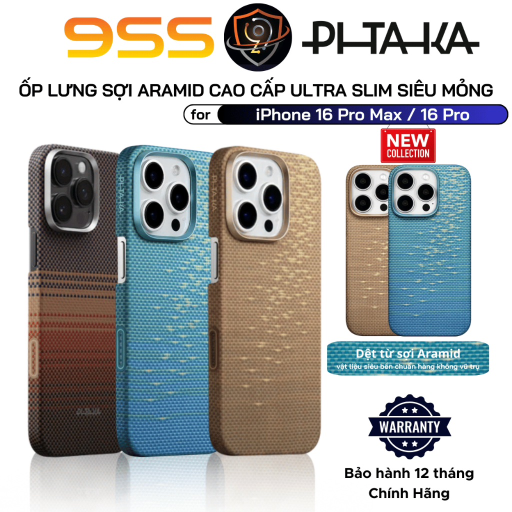[iPhone 16 Series] Ốp Lưng Siêu Mỏng Pitaka cho iPhone 16 Pro Max / 16 Pro, Ultra Slim with PitaTap
