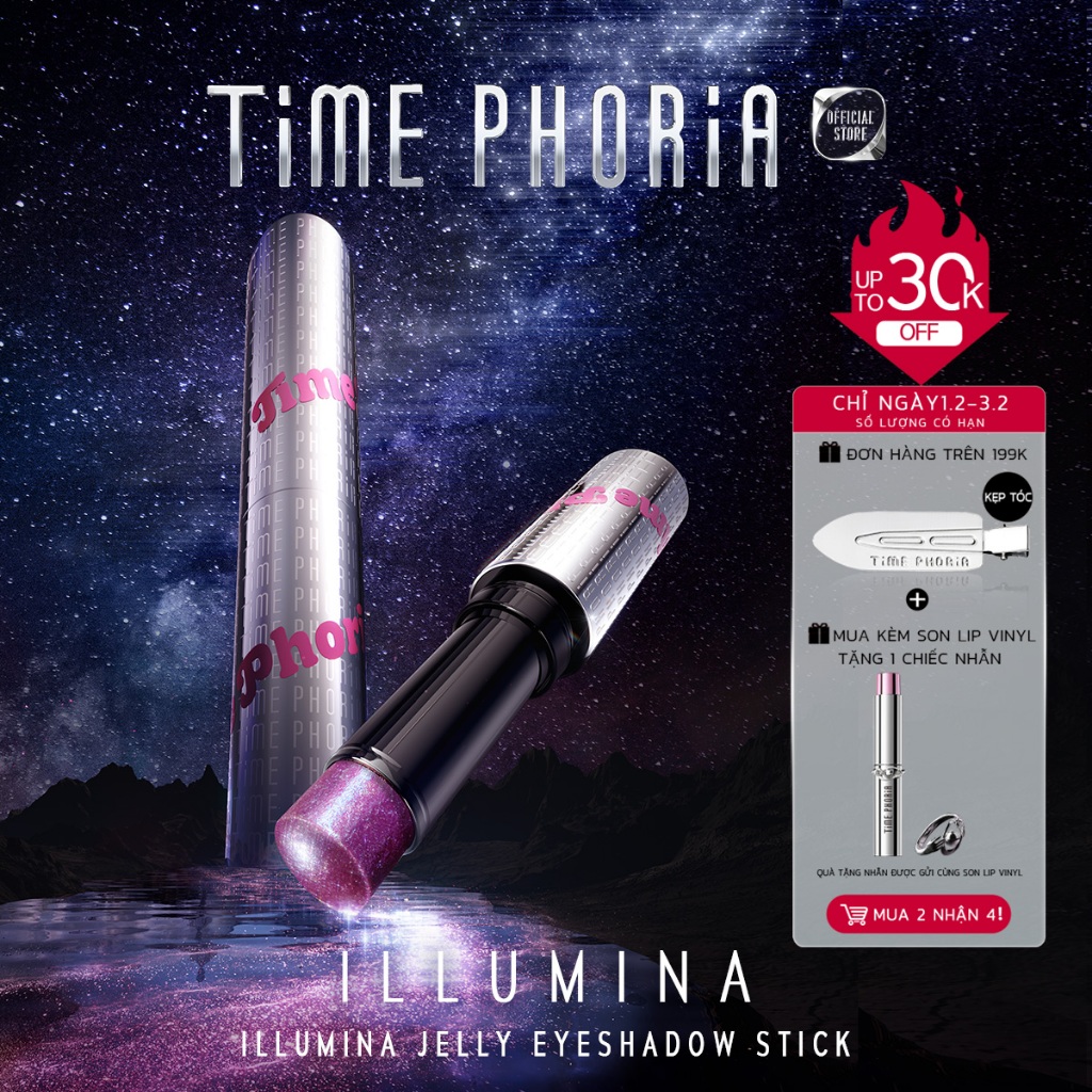 【new】Nhũ mắt bắt sáng Time Phoria highlight chuẩn màu lâu trôi lấp lánh dễ dùng cho người mới