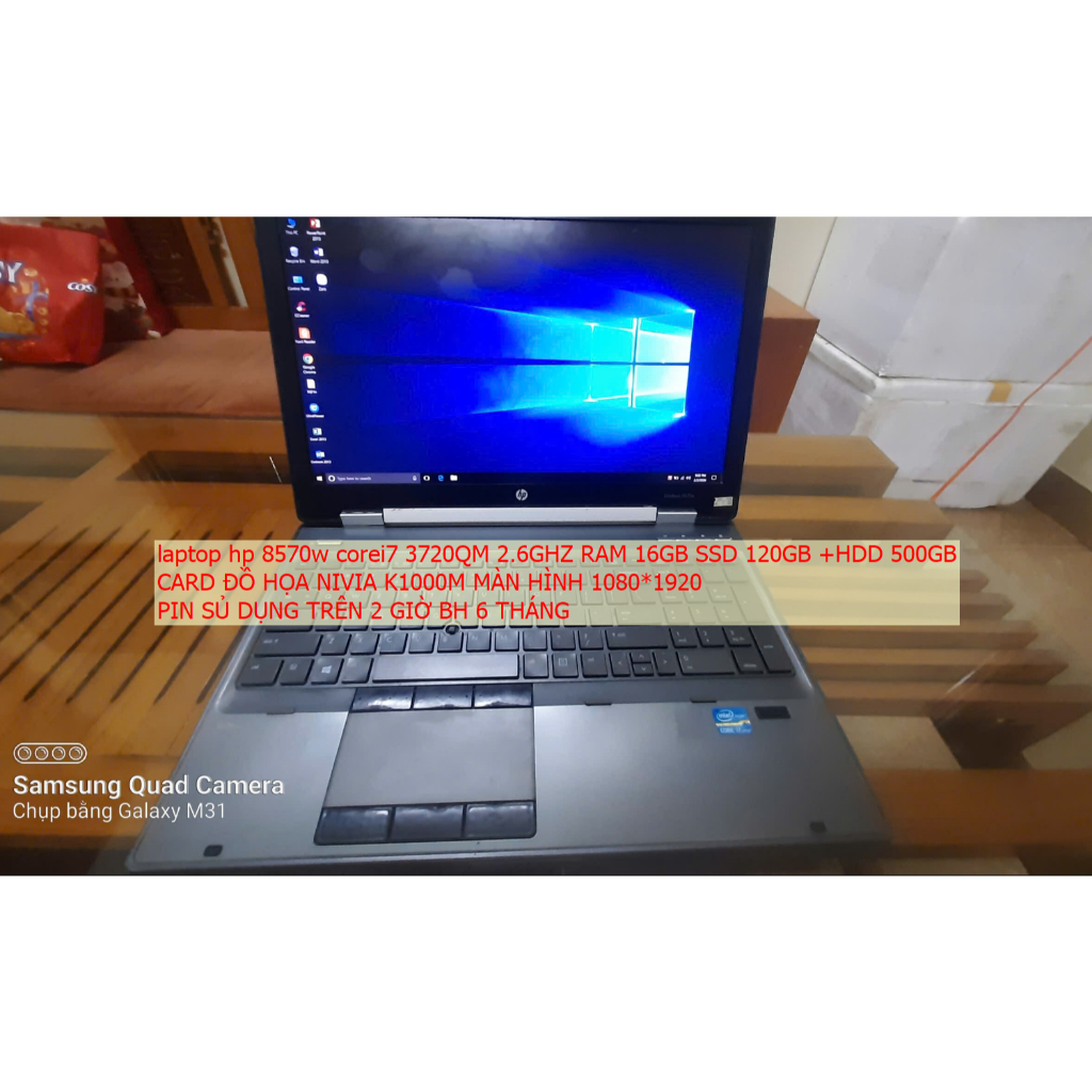 LAPTOP HP CHUYÊN THIẾT KẾ 8570W CORE I7 ram 16gb