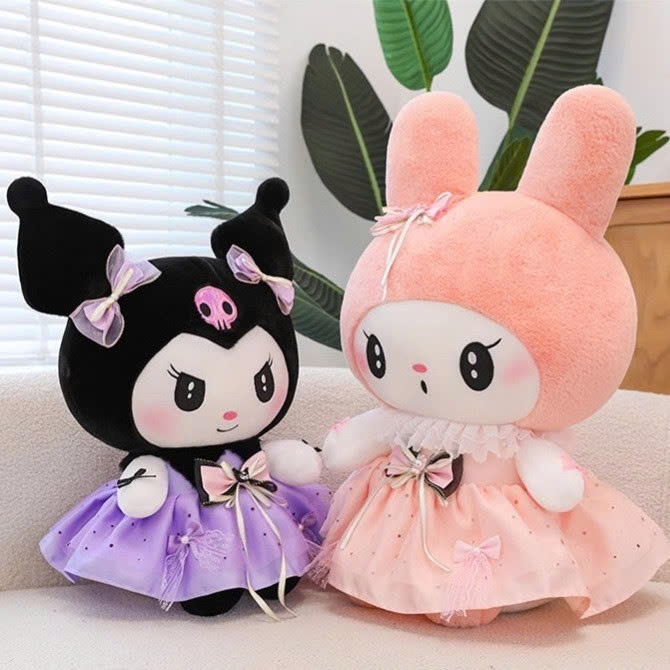 Gấu Bông Kuromi - Melody Váy Sao Cao Cấp - Gấu Bông Hoạt Hình Kuromi - Melody - Gấu Bông HamaF.
