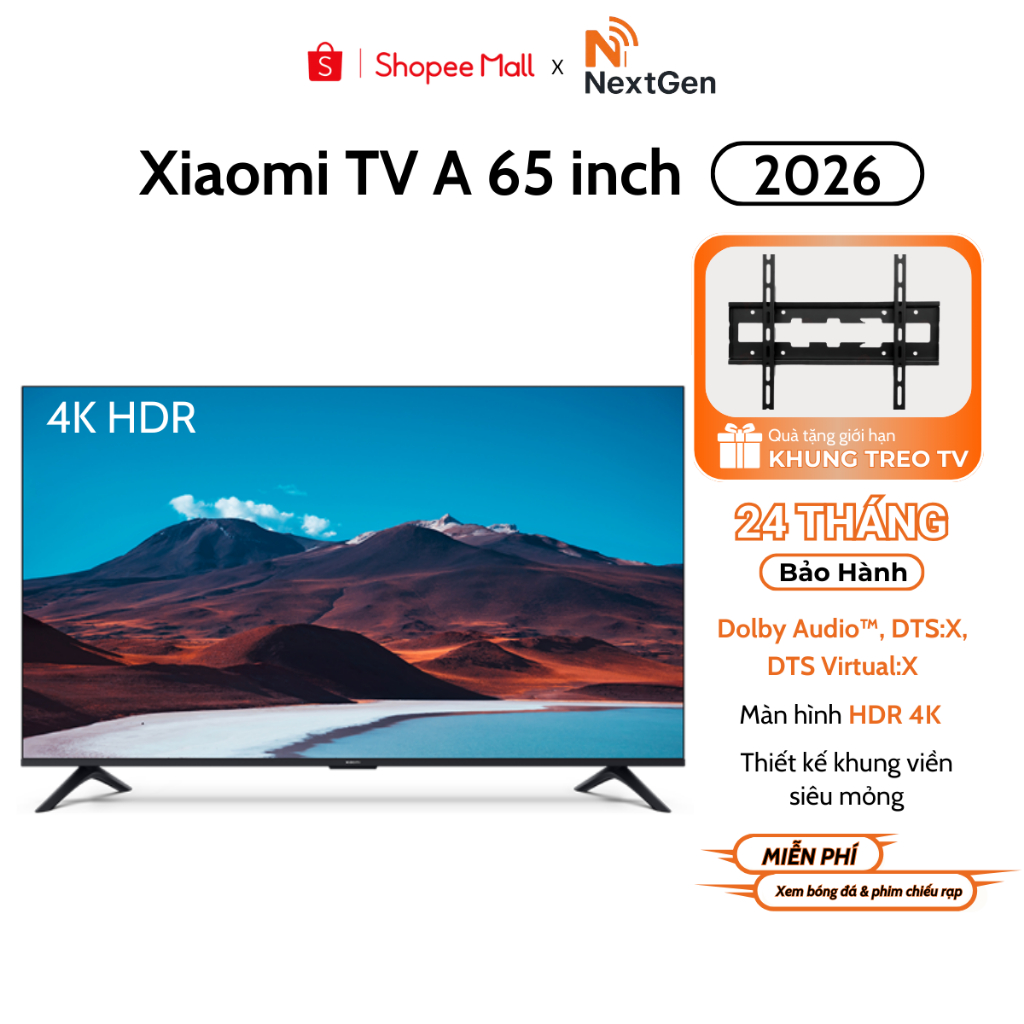 Tivi XIAOMI A 65 INCH 4K UHD 2026 bản Quốc Tế - Bảo hành chính hãng 2 năm tại nhà