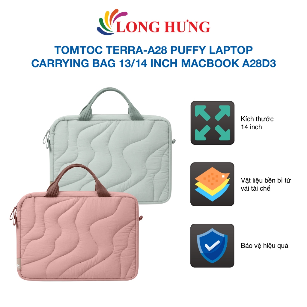 Túi xách chống sốc Tomtoc Terra-A28 Puffy Laptop Carrying Bag 13/14 inch Macbook A28D3 - Hàng chính 
