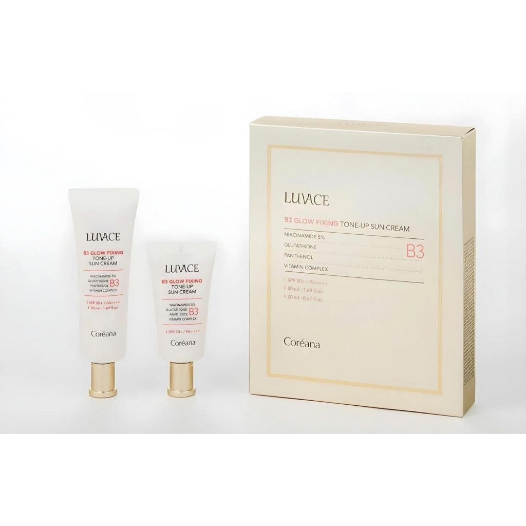 Set Kem chống nắng Luvace B3 Glow Fixing [Mua 1 được 2]