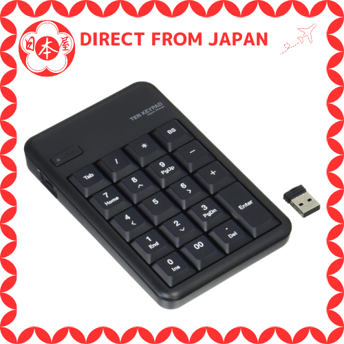 [Direct from Japan] ELECOM USB-A Wireless Numeric Keypad (Receiver Included), Membrane, 10 Million P