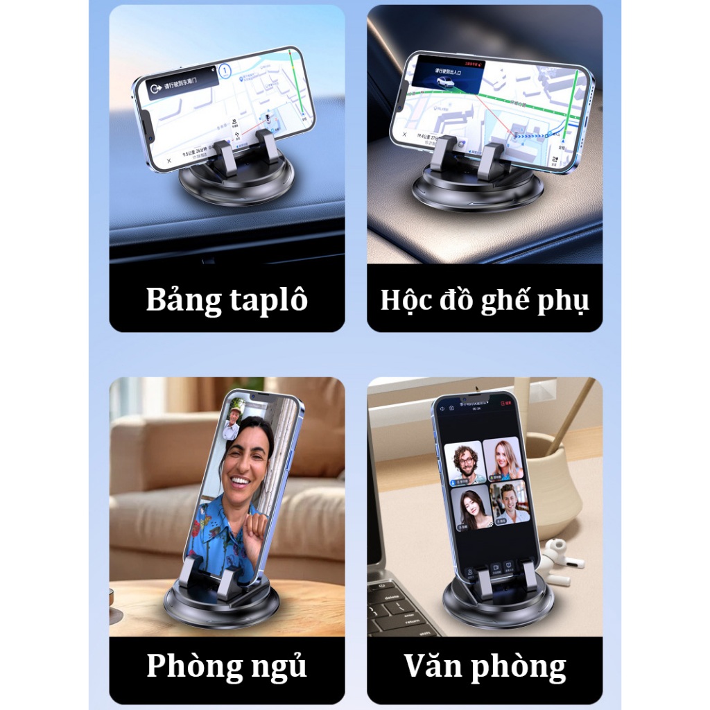 Giá đỡ điện thoại ô tô, lắp đặt trên taplo, chống rung giảm chấn, chắc chắn bền bỉ, không che khuất tầm nhìn. | BigBuy360 - bigbuy360.vn