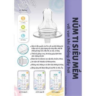 Bình sữa Pur cổ thường Advanced 60ml cho bé sơ sinh (1800)
