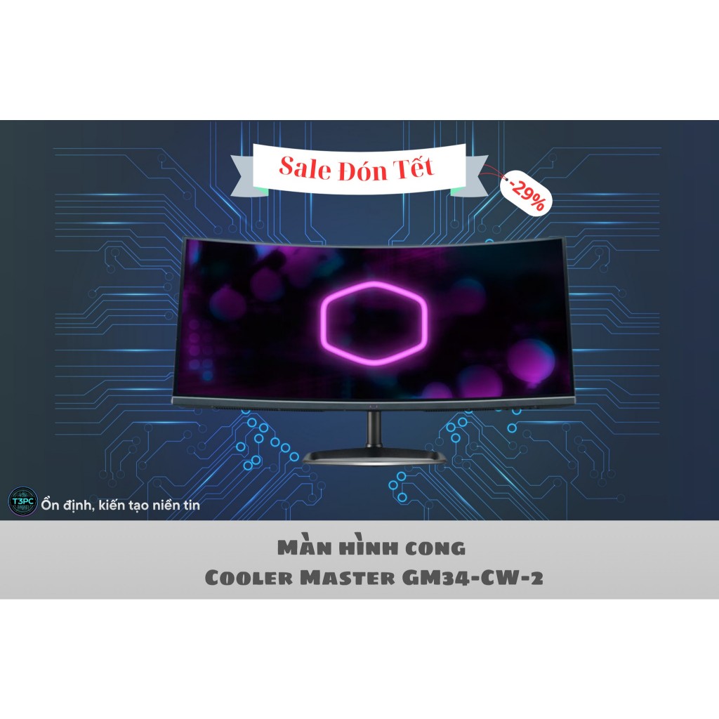 Màn hình cong Cooler Master GM34-CW-2 (34 inch – 2K – VA – 165Hz – 1ms) chuyên game