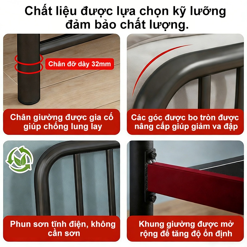 REX Giường sắt rèn khung thép chịu lực Giường đôi Giường cỡ lớn không chứa fomanđehit Chịu Chịu tải tốt | BigBuy360 - bigbuy360.vn