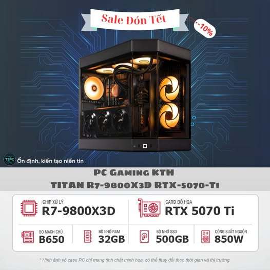 PC Gaming KTH TITAN R7-9800X3D RTX-5070-Ti