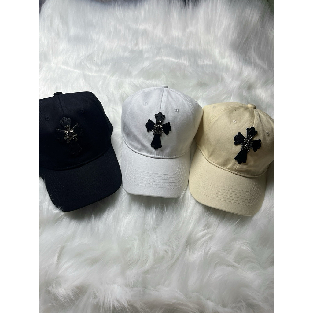 Mũ lưỡi trai unisex thêu thánh giá phong cách streetwear
