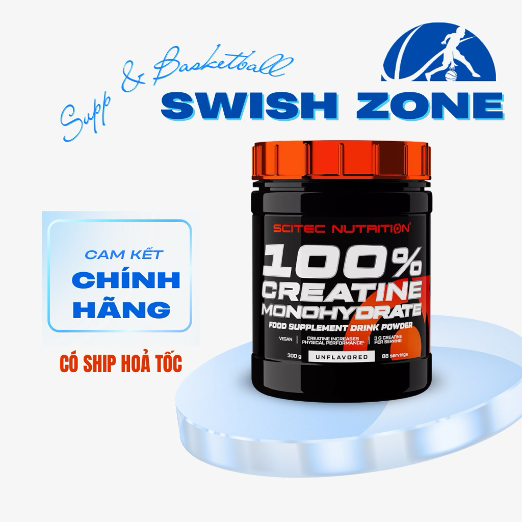 Creatine 88 lần dùng| 100% Creatine Monohydrate Scitec Nutrition 300g