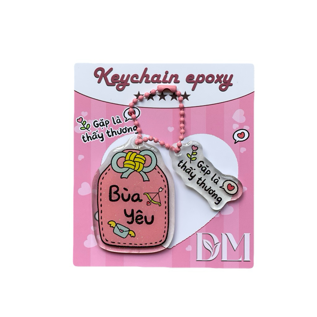 Móc Khóa Thông Điệp Tình Yêu Epoxy Dễ Thương – Quà Tặng Ý Nghĩa Cho Người Thương
