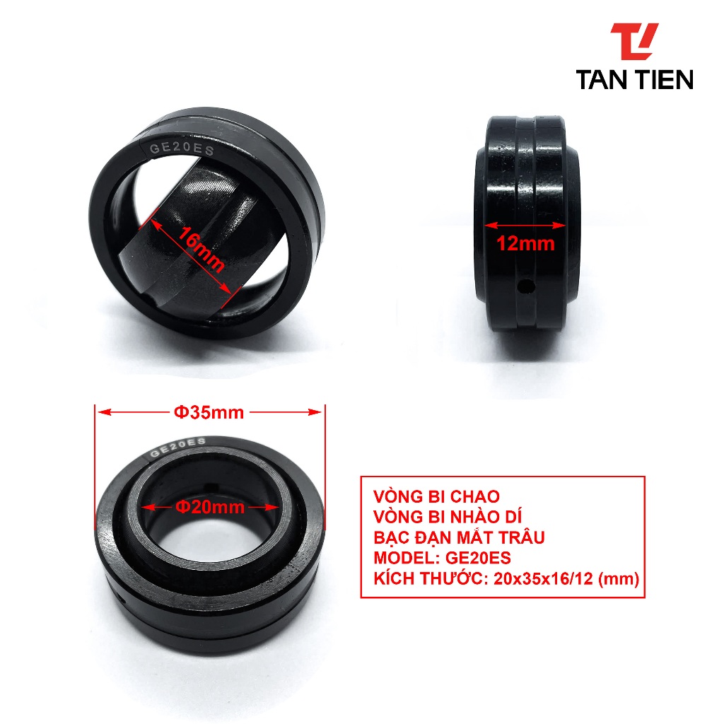 Bạc đạn nhào dí, Vòng bi chao lái xe nâng GE20ES (H24C4-32061), Kích thước: 16x27x14/12 (mm)