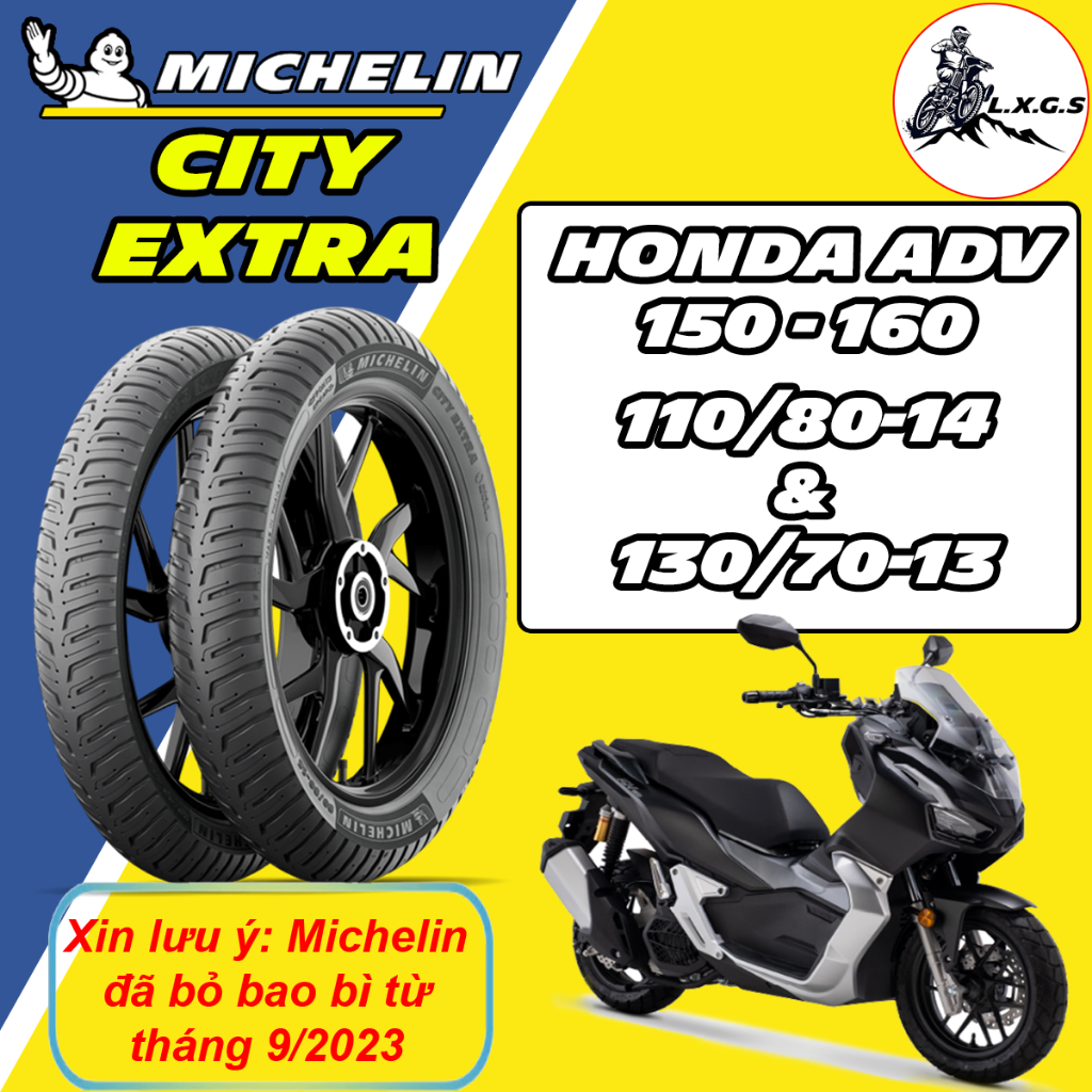 (110/80-14& 130/70-13 MICHELIN CITY EXTRA - ADV 150 160) Vỏ lốp xe Michelin City Extra cho ADV