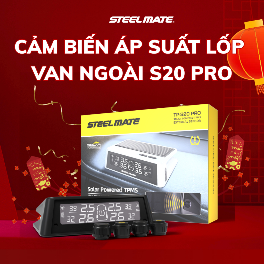 Cảm Biến Áp Suất Lốp Ô Tô Van Ngoài TPMS STEELMATE TP S20 Pro