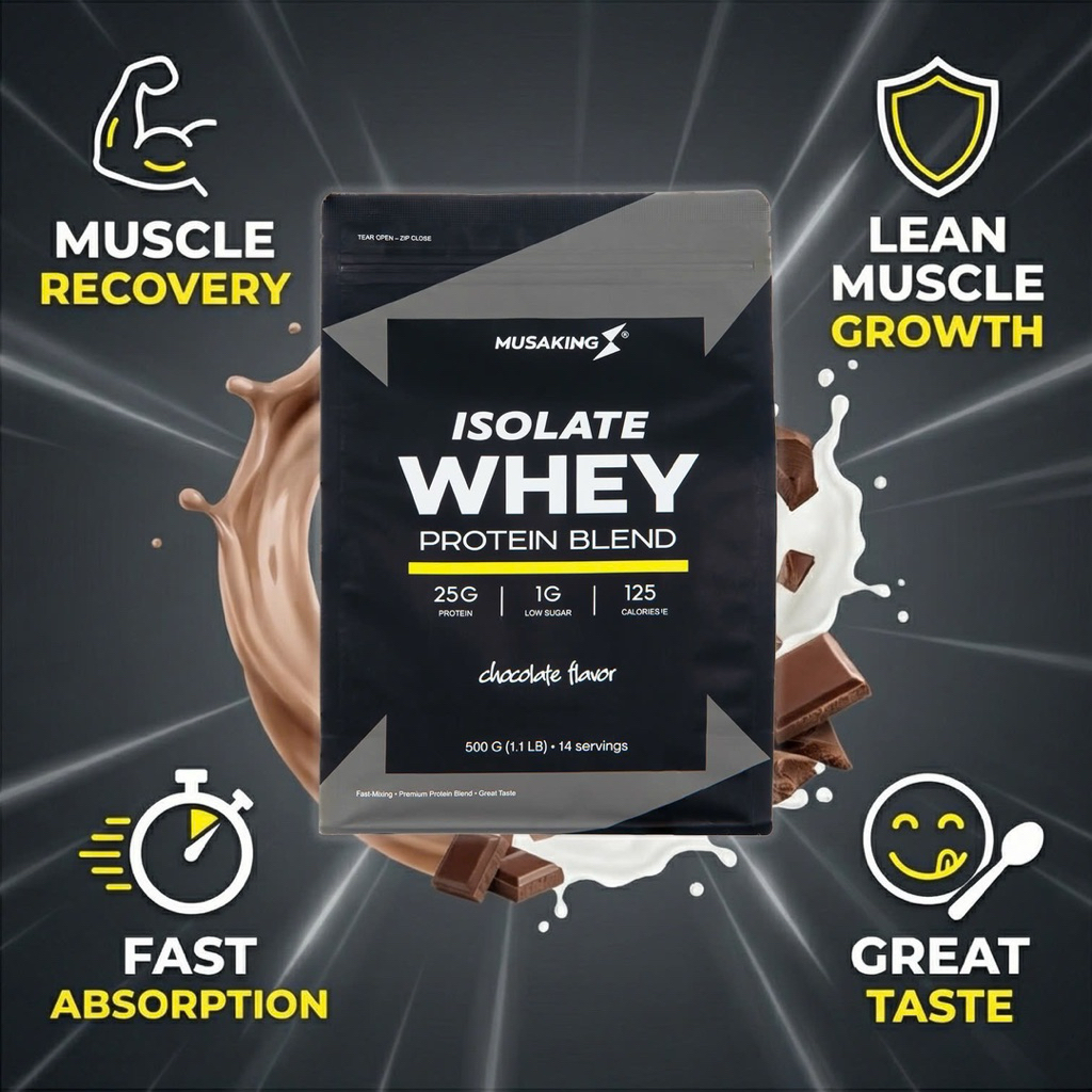 Bột Dinh Duỡng Whey Isolate Musaking 500g+Quà  Tặng