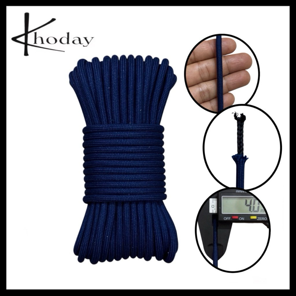 10 mét - Dây Dù tròn 4mm có lõi chắc + êm tay dùng làm sp handmade, căng lều, chằn cột