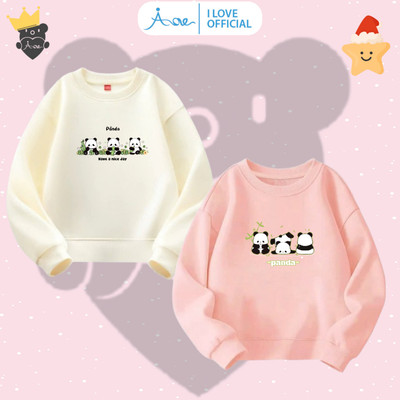 [MỚI] Áo nỉ SWEATER cho bé AORE, Áo nỉ dài tay in hình Gấu Trúc Panda cổ tròn chất nỉ da cá mềm bé trai. bé gái 10-35kg