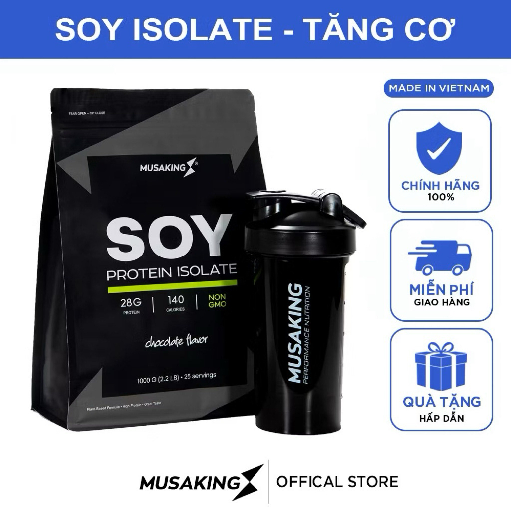 Bột Dinh Dưỡng Đạm Thực Vật Soy Isolate Musaking - Quà Tặng
