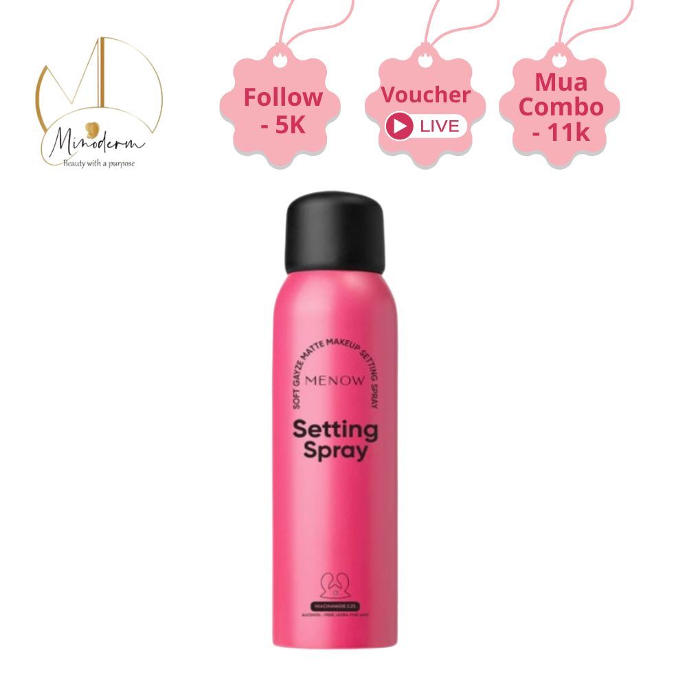 Xịt khóa nền MENOW SETTING SPRAY lâu trôi, cấp ẩm, hơi thở sương mù 100ml