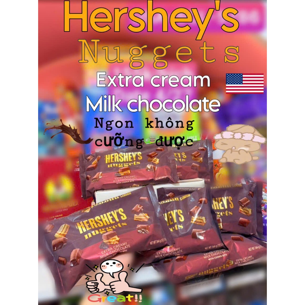 Kẹo socola hershey nugget milk chocolate (mỹ)