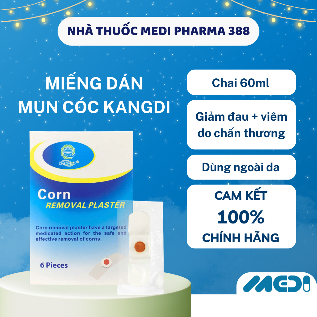 Miếng dán mụn Fobelife Kangdi không gây đau rát, chảy máu - Hộp 6 miếng