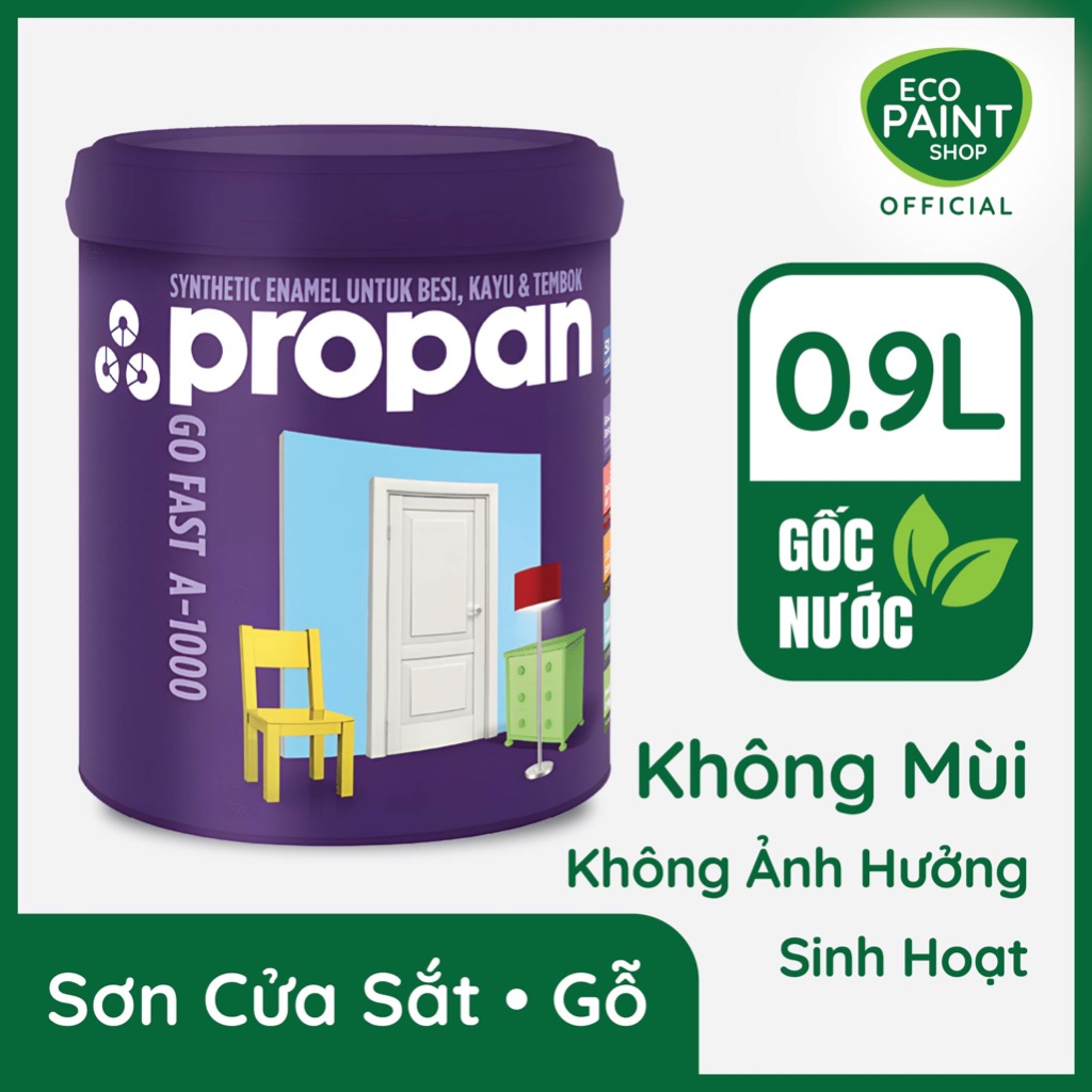 Sơn Propan Go Fast A-1000 0.9L | Sơn Gốc Nước Cho Kim Loại & Gỗ |  Không Mùi - Nhanh Khô