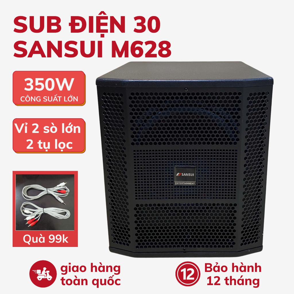 Loa Sub Siêu Trầm Bass 30 Sansui 350w Cao Cấp (Tặng Dây AV) – Loa Trầm Điện 30 Karaoke Gia Đình