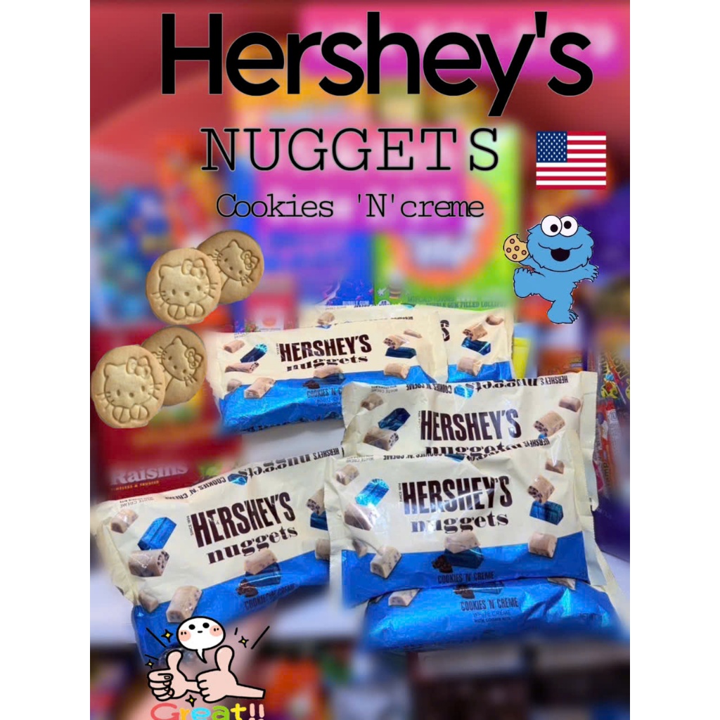 Kẹo socola hershey nugget cookies n creme (mỹ)