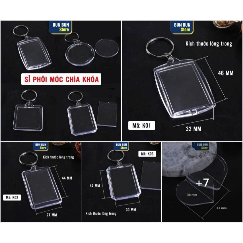 100 Chiếc Móc khoá trong suốt, Móc khoá mã QR code ngân hàng - Không in nội dung