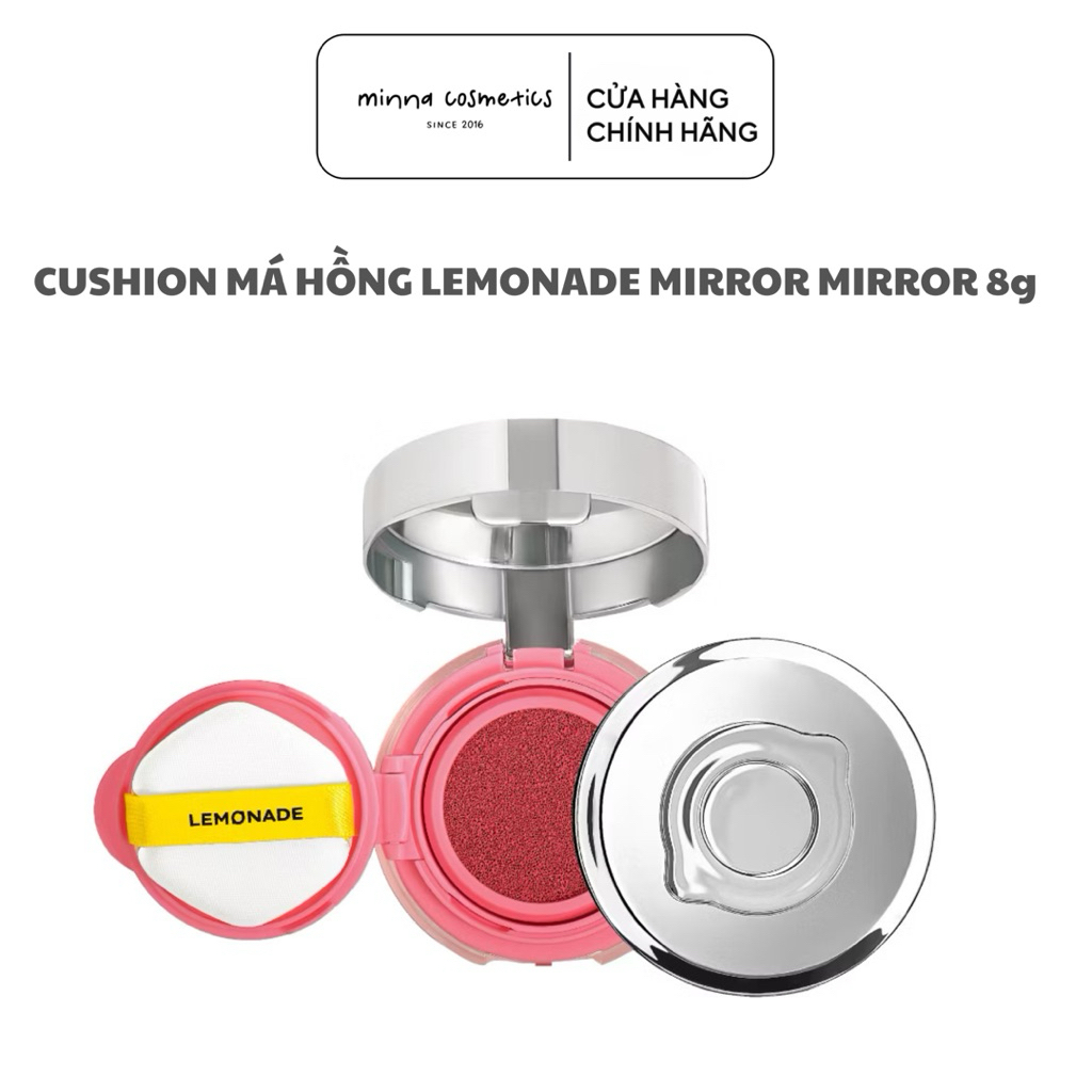 [Lemonade] Má hồng LEMONADE căng bóng dạng phấn nước thuần chay Mirror Mirror Blush Cushion 8g