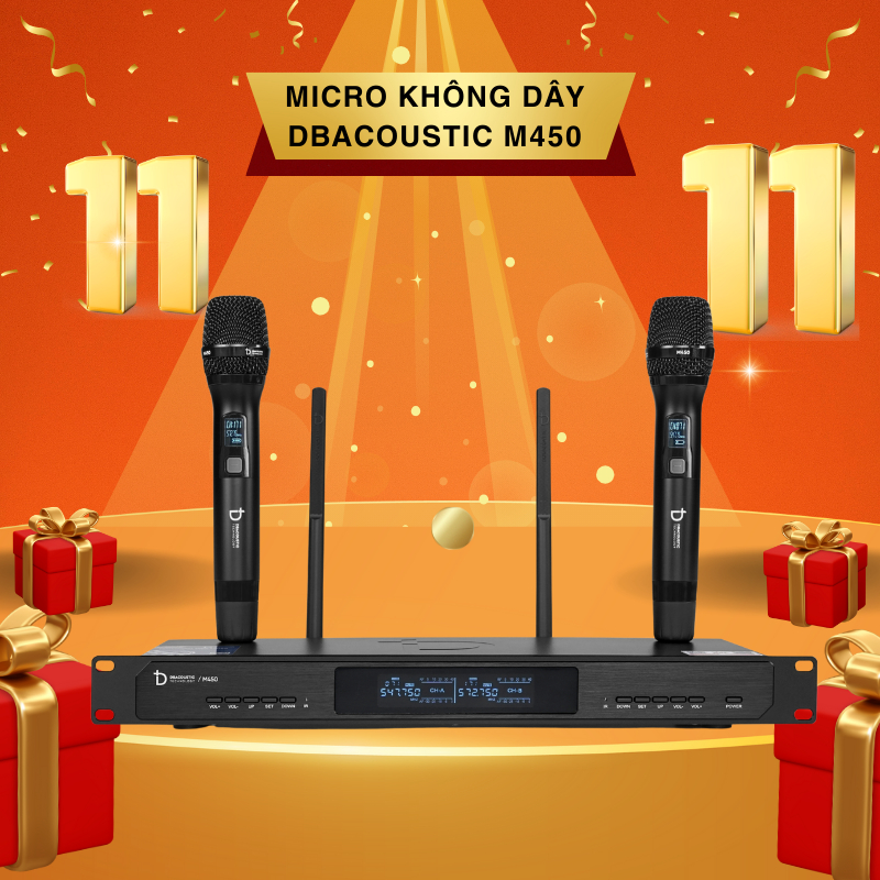 Micro không dây Dbacoustic M450 | Micro karaoke gia đình Cao Cấp Chính Hãng Bảo Hành 1 Năm