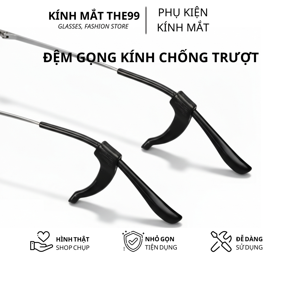 Miếng đệm làm êm tai cho kính bằng silicon siêu bền hình móc câu chống trượt PK003-1 - KÍNH MẮT THE99