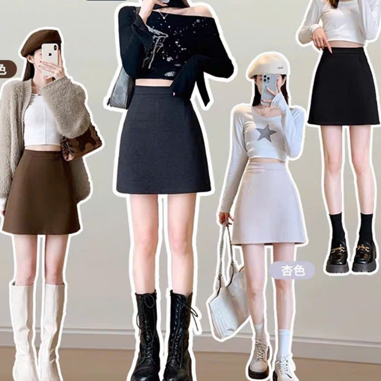 Chân Váy Ngắn Dạ Ép Bassic Dáng A Có Quần Bảo Hộ V245 | BigBuy360 - bigbuy360.vn