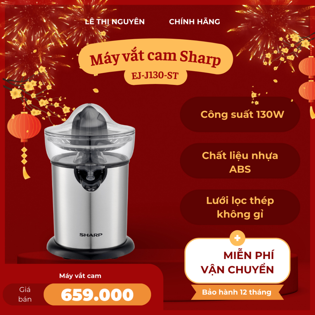Máy vắt cam Sharp 130W EJ-J130-ST