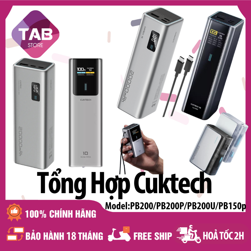 Tổng Hợp Sạc Cuktech PB100 PB100S PB1055 PB100P PB150P PB150S LPB200NL PB200N PB200 PB200P PB200U - 