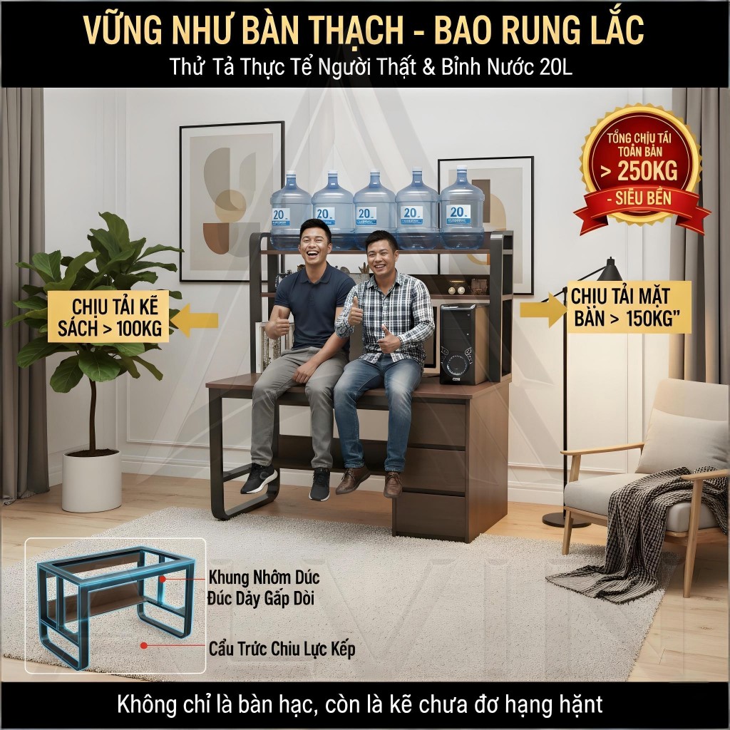 ALVIN Bàn làm việc với tủ chống ẩm và chống gỉ có các ngăn chứa đồ riêng biệt tiết kiệm không gian | BigBuy360 - bigbuy360.vn