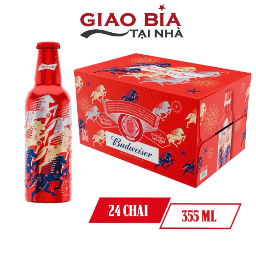 Bia Budweiser Alu 24 Chai 355ml - Phiên bản Tết 2026