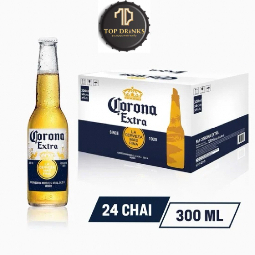 Hoả Tốc Bia Corona Extra thùng 24 chai 300ml - 250ml