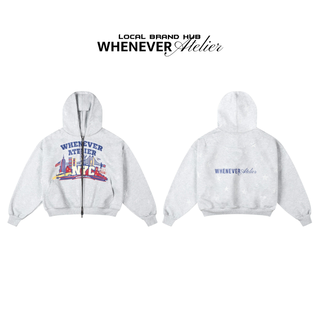 𝐖𝐇𝐄𝐍𝐄𝐕𝐄𝐑 𝐀𝐓𝐄𝐋𝐈𝐄𝐑 | STAR HOODIE ZIP / PREMIUM GREY
