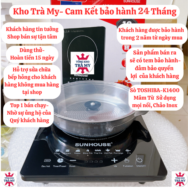 Bếp Từ Sunhouse, Bếp Lẩu Cảm Ứng Công Suất 2200W Mặt Kính Cường Lực 8 Chế Độ-Bảo Hành 24 Tháng Cho Khách Hàng Kèm Tem BH