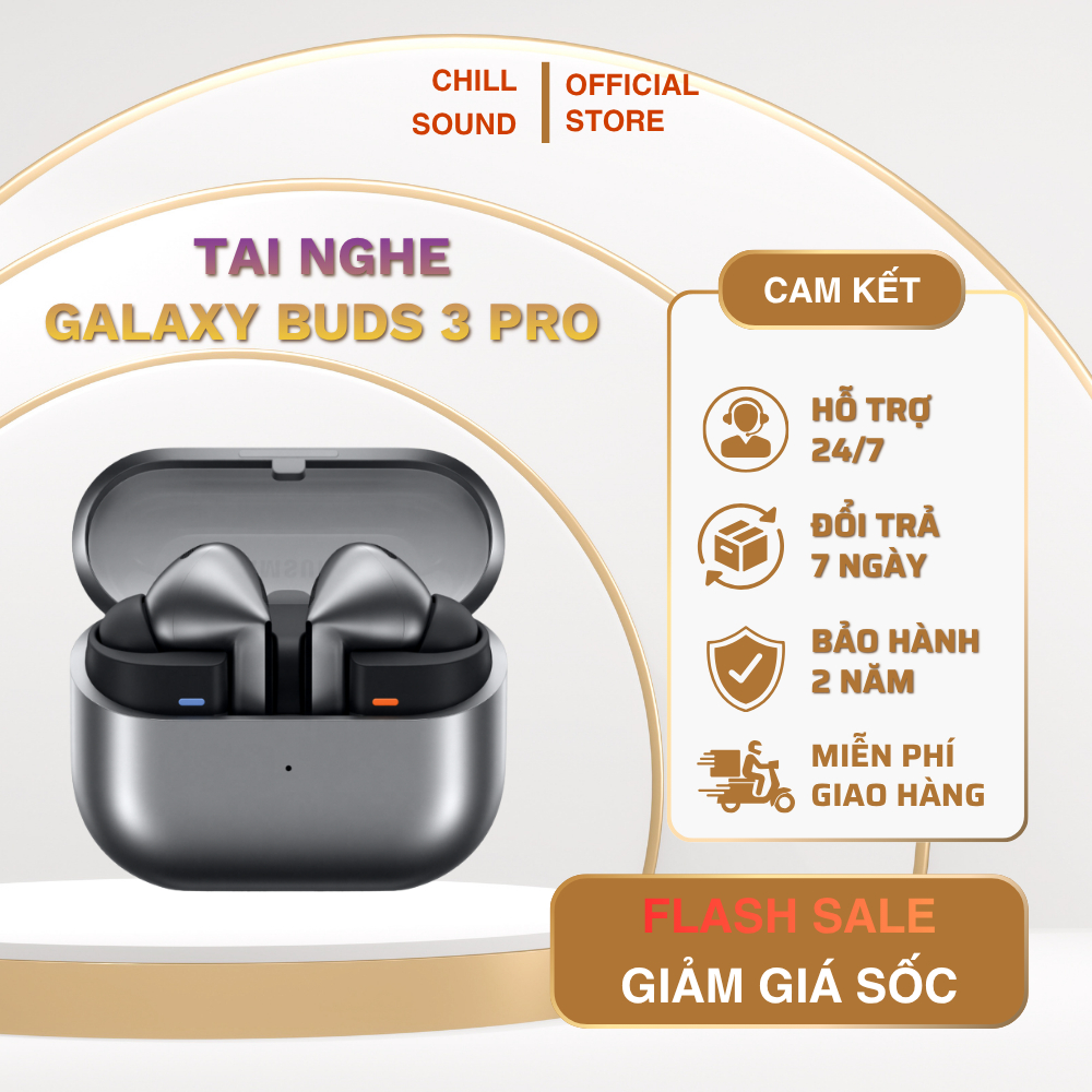 Tai Nghe Bluetooth Truewireless Samsung Galaxy Buds 3 Pro - Pin 30H- Âm Thanh Bass Mạnh MẽKháng Nước IP54- BH 1 Năm