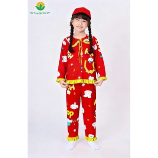 Đồ Bộ Lụa Pijama Tiểu Thư Tay Dài Bé Gái