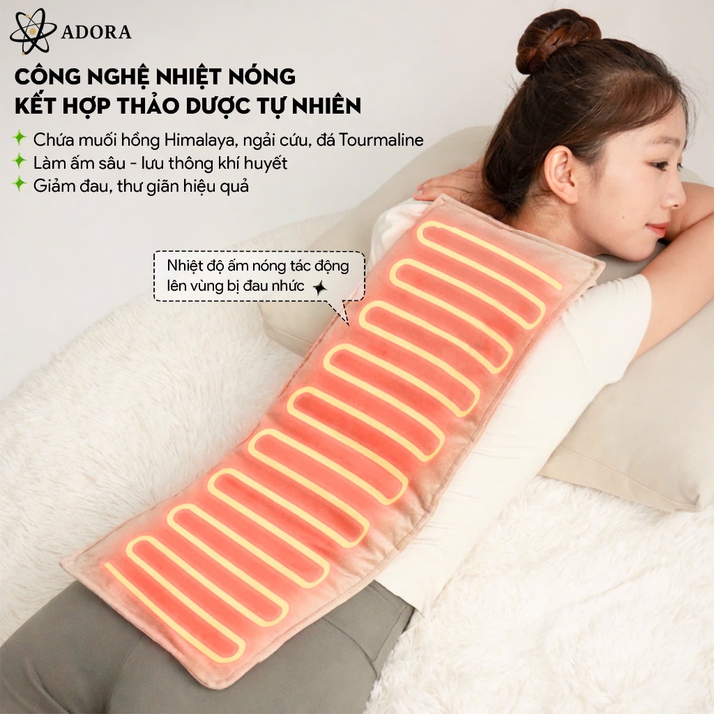 Đai Chườm Bụng ADORA | Túi Chườm Ấm Ngải Cứu & Muối Himalaya Hỗ Trợ Giảm Đau Khi Tới Tháng, Cải Thiện Đau Lưng, Bụng | BigBuy360 - bigbuy360.vn