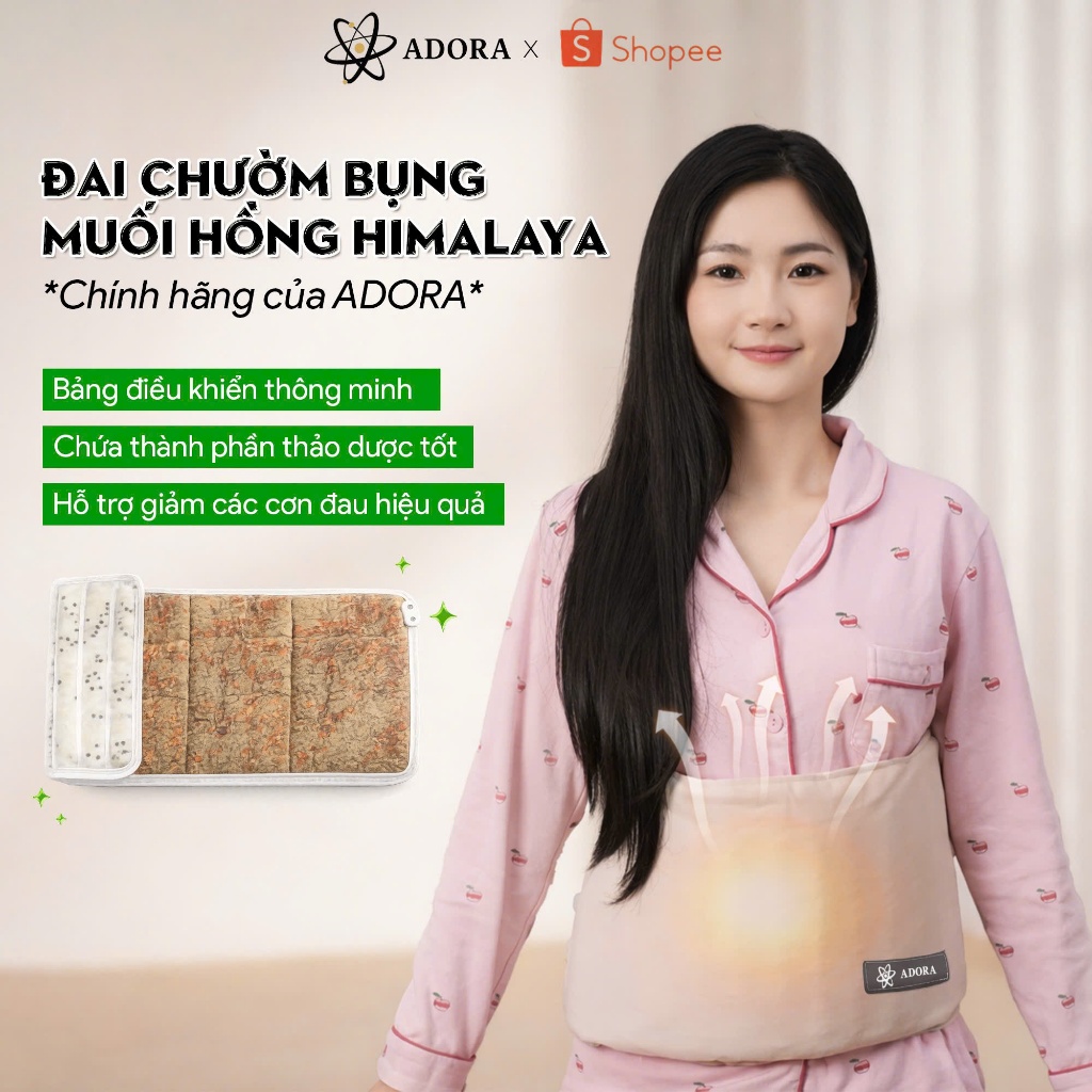 Đai Chườm Bụng ADORA | Túi Chườm Ấm Ngải Cứu & Muối Himalaya Hỗ Trợ Giảm Đau Khi Tới Tháng, Cải Thiện Đau Lưng, Bụng | BigBuy360 - bigbuy360.vn