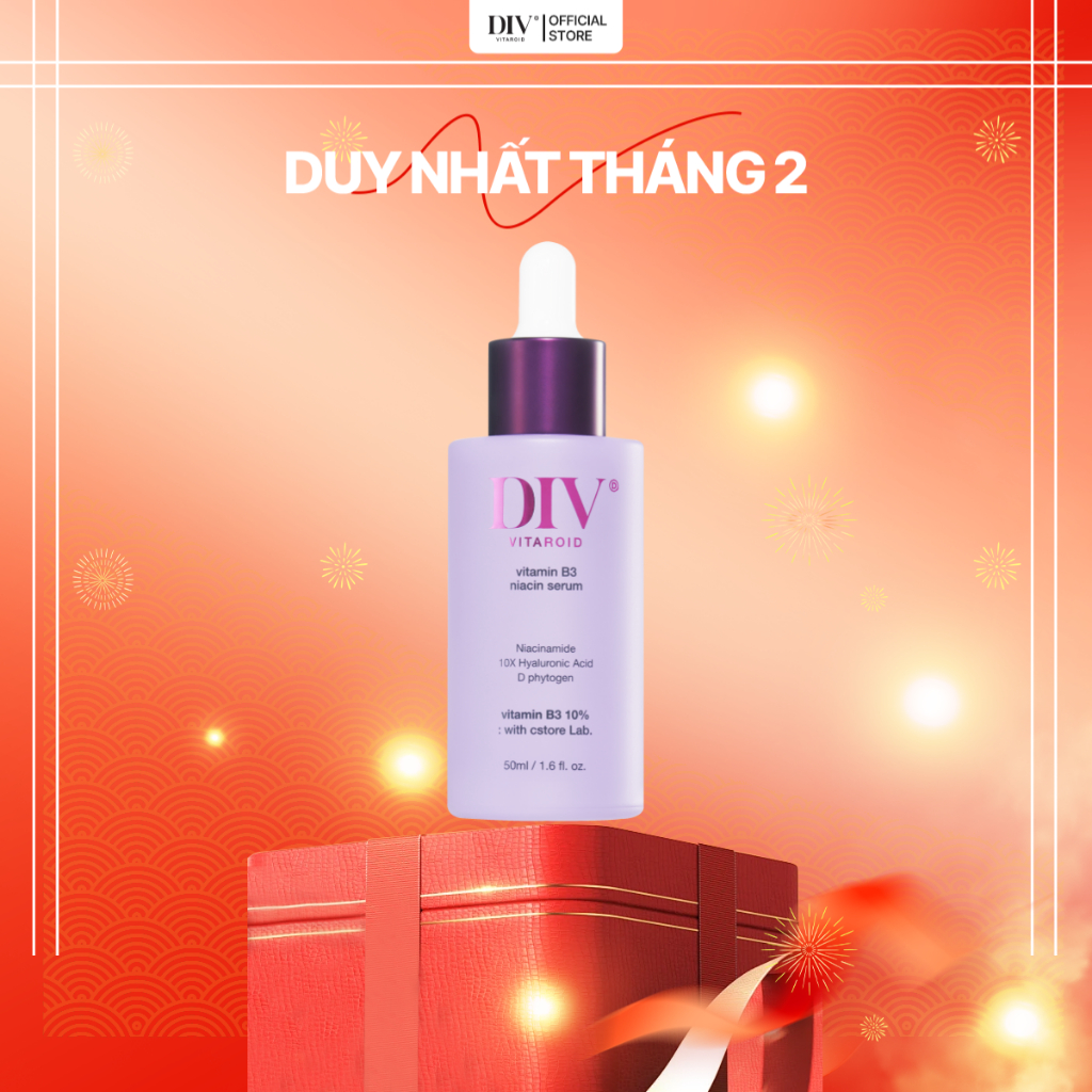 Serum DIV Vitamin B3 Hỗ Trợ Dưỡng Sáng Làm Đều Màu Da Với 10% Niacinamide 50ml [m]