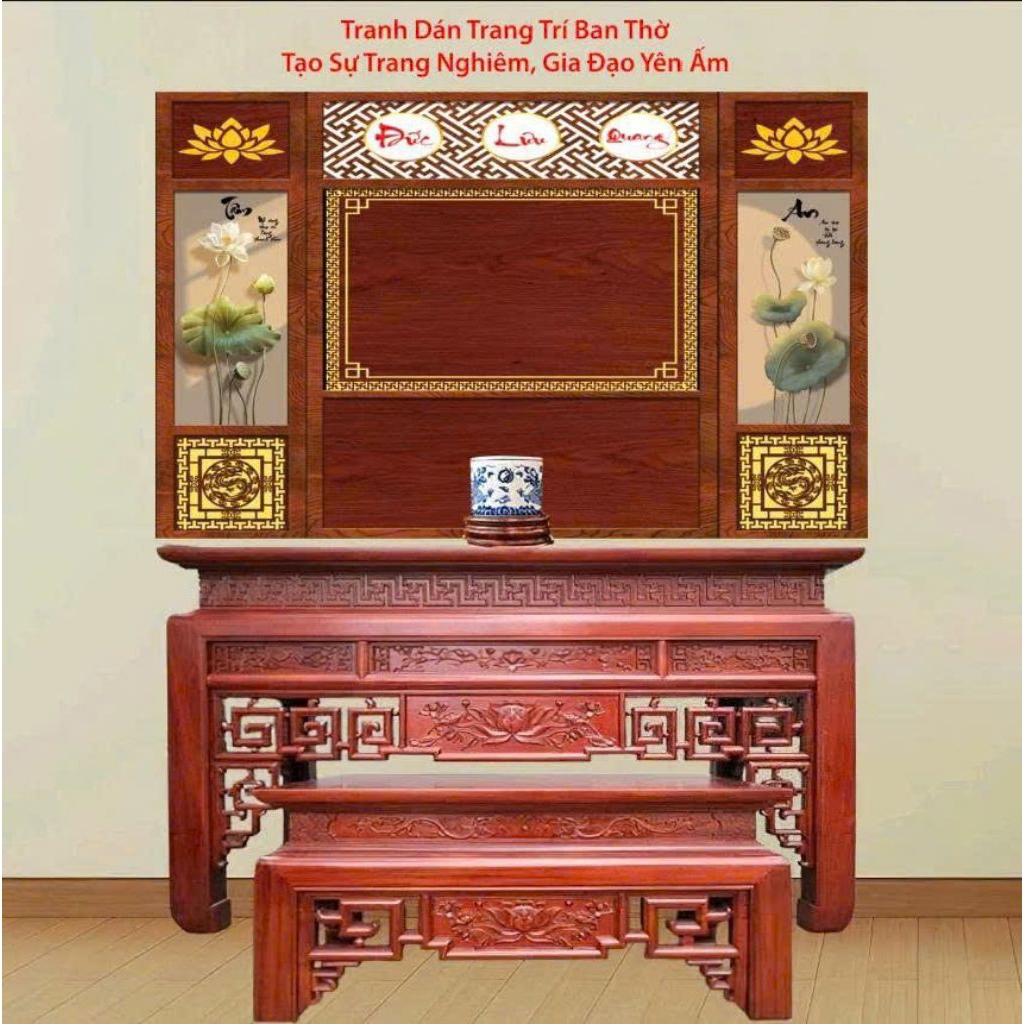 Tranh dán tường 3D trang trí phòng thờ