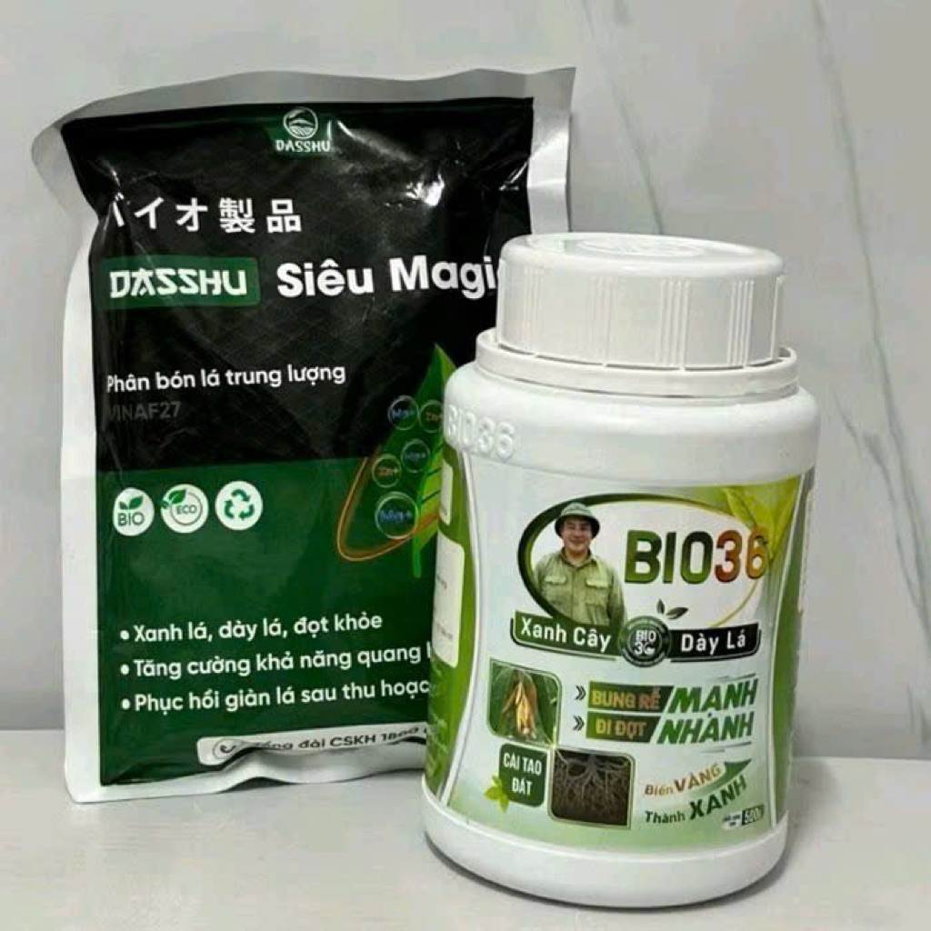 Bio 36 - Phân bón bio 36 tặng kèm gói siêu magie kẽm 500g. kích rễ manh đi đọt nhanh xanh cây dày lá