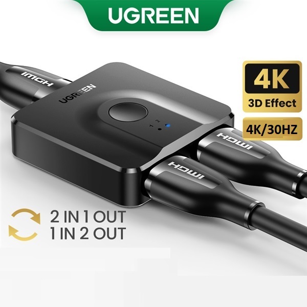 Bộ chia Hdmi 1 ra 2 hoặc gộp 2 vào 1 (dùng được 2 chiều) chính hãng Ugreen 50966/CM217 cao cấp - Bảo