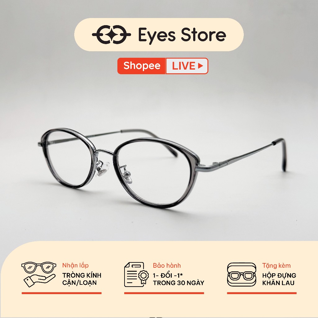 Gọng Kính Cận Oval EYES STORE 32021 – Form Oval Dễ Đeo, Phong Cách Hàn Quốc